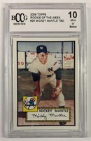 Graded Mint 10 Mickey Mantle Topps Rookie Card