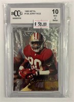 Graded Mint 10 Jerry Rice 1996 Metal Card