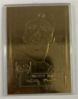 Rare Mickey Mantle 23KT Gold Card 1952 Topps