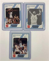 (3) Rare Michael Jordan College Cards