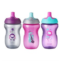 Toddler Sippy Cup -Pack of 3, Girl, Pink