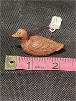 Minature Antique Ceramic Hand Painted Duck