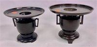 2 Japanese Hibachi planters, 2 part, 7" and 7.5"