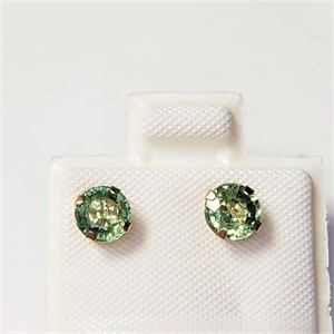 $250 10K  Fancy Green Sapphire(1.2ct) Earrings