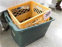 Plastic dairy crate - Small storage tote, no lid