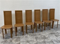 6 ITALIAN LEATHER WRAPPED CHAIRS