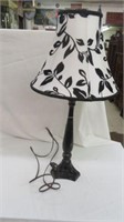 BLACK TABLE LAMP WITH VINE SHADE 28"T