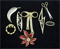 8 Vintage Brooches