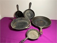 Lodge + Unmarked Cast Iron Skillets