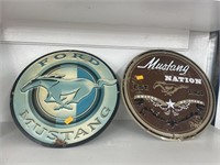 2 ford mustang metal signs