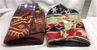 D1) TWO COZY THROW BLANKETS