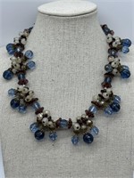 Antique Faceted Crystal & Camphor Glass Necklace