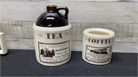 Vintage Canadian Abenakis Tea & Coffee Pottery Can