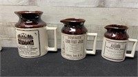 3 Vintage Canadian Abenakis Pottery Pitchers 7", 6