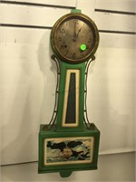 Vintage New Haven Banjo clock, 30 inch H. , key