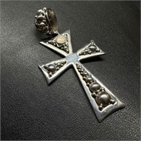 Sterling Silver Pointed Cross Pendant