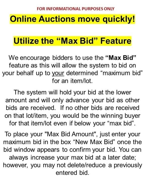 Information Slide - Max Bid