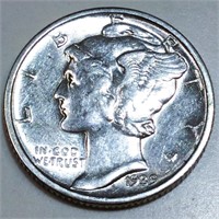 1939-D Mercury Silver Dime Uncirculated