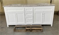 Cambridge Doubhle Sink Bath Vanity White with Carr