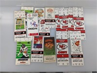 1987-91 Kansas City Chiefs 21 Ticket Stubs