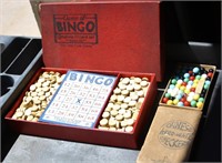 ANTIQUE AKRO AGATE CHINESE CHECKERS & BINGO GAMES