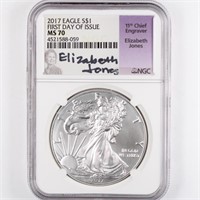 2017 Signed ASE NGC MS70 FDOI