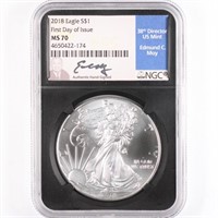 2018 Signed ASE NGC MS70 FDOI