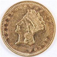 1857 T3 Gold Princess Head Dollar - XF/AU