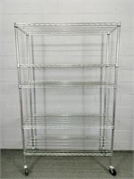 Trinity Rolling 5 Tier Chrome Wire Shelving Unit