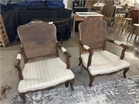 Pair of cane back chairs no cushions