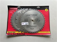 Craftsman 10" Saw blades-3 pack
