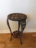 Weathered Metal Side/Plant Stand w/Removable Top 2