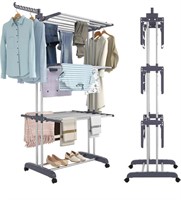 FOLDABLE CLOTHES DRYING RACK,4-TIER CLOTHES