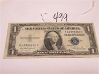 1935E SILVER CERTIFICATE $1 CIRCULATED G