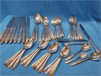 Silver Plate "IS" service for 8 with additional