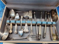 Silver plate flatware service for 8 with serving