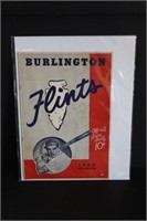 Vintage 1952 Burlington Flints Souvenir Score