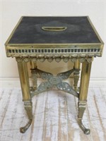 Neo Classical Brass Taboret.