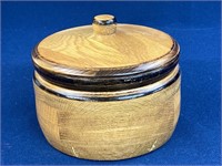 6 1/2” Wooden Hand Turned bowl with lid by Eric