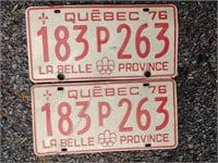 1976 Quebec Olympic License Plates