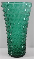 Vintage Green Glass Vase 10" H