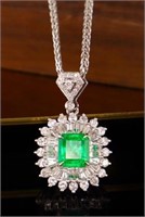 Natural Emerald 18Kt Gold Pendant