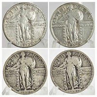 4 Standing Liberty Quarters, 2 Better Grades