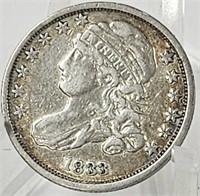 1833 U.S. Capped Bust Silver Dime F/VF