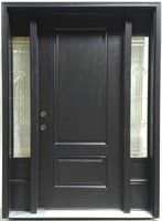 36" Woodgrain Fiberglass Door with Two Sidelites