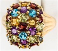 Jewelry 10kt Yellow Gold Colorful Stone Ring
