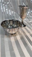 Silver Plated Water Goblet and Bowl.