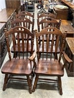 6 Solid Wooden Kitchen Dining Chairs, 1 Captain