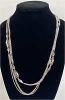 Monet Silvertone Necklace, 54”