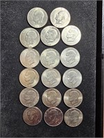 1971-1974 Eisenhower Dollars (17 coins)